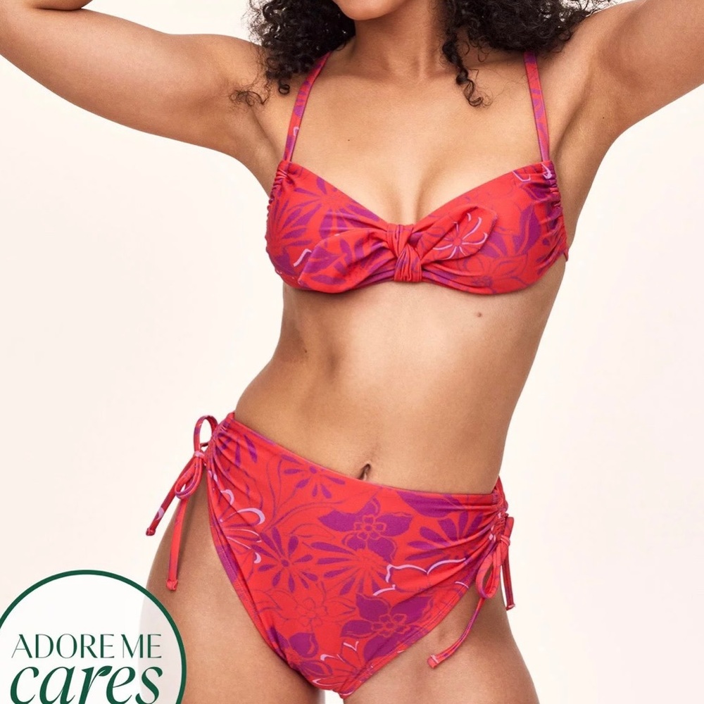 LIKE NEW Adore Me Floral High Waisted Bikini